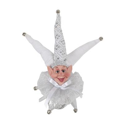 China SOTE 02J01S Big Cloth Nose Ball Shaped Hanging Elf Doll Stuffed Silver Christmas Elf Tree Toppers for sale