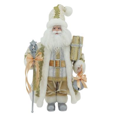 China Fabric SOTE 24 Gold American Santa Claus Doll Plush Christmas Decor Santa Style Embroidery Pattern 90CM for sale