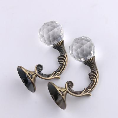 China Traditional Curtain European wall hook  crystal round head hook curtain binding wall hook for sale