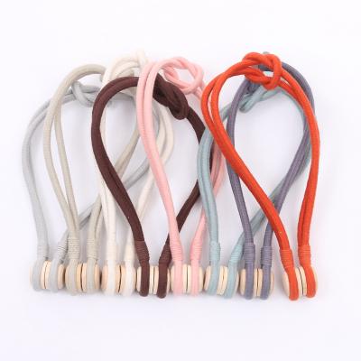 China Traditional Wooden bead cotton rope Curtain magnetic tie Binding rope Perforation-free installation curtain tie Curtain binding strap for sale