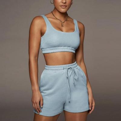 China 13 Colors Breathable High Quality Sports Bra Crop Top Shorts Workout Fitness Yoga Two Piece Sets for sale