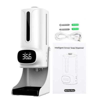 China Dual Soap Dispenser K9 pro plus Thermometer Automatic Soap Dispenser Body Temperature k9 pro x plus Spray Alcohol Sanitizer Dispenser for sale