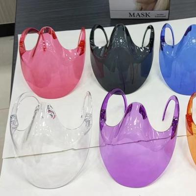 China New Hot Selling Anti-Splash PC Fashion Tower Face Cover Plastic facesheild Reusable Colorful Transparent Isolation Protector for sale