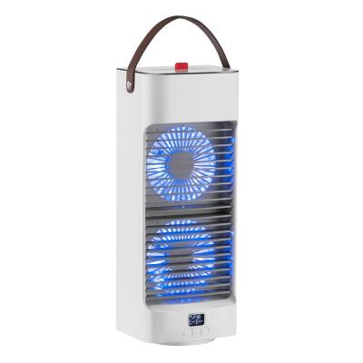 China New Smart Desktop Shake Main Negative Ion Air Cooler Fan Digital Display G6 Water Cooling Fan USB Charging Colorful Lights for sale