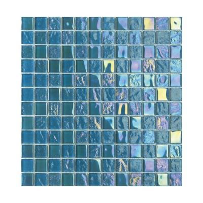 China Modern Luxury Green Square Chip Pool Tiles Mosaic Aqua Tiles 1 Inch Pool Mosaic for sale