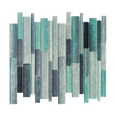 China Modern Colorful Fabric Glass Decoration Modern Green Mosaic Tiles Designer Favorite Bathroom Kitchen Green Glass Mosaic Tiles for sale