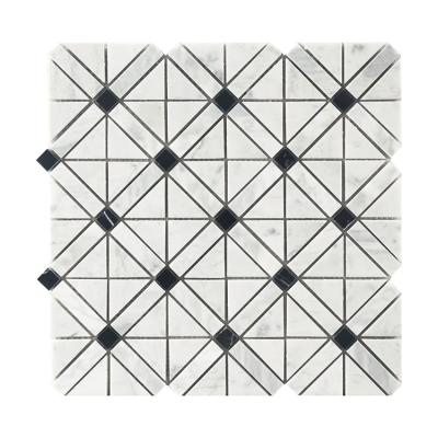 China Gray Mosaic Tile Carrara Extra Black Premium Vintage Flooring Octagon Marble Wall Modern Mosaics Tile for sale