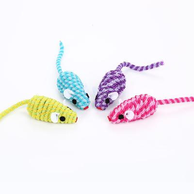 China New viable cat toys catton with cute nylon rope mouse pet toys electric pet toys for sale