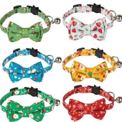 China Viable Christmas Snow Dog Collar Pet Collar and Bowtie New Bestseller Cat Collar for sale