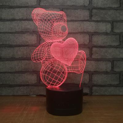 China Manufacturer wholesale multicolored USB 3D acrylic led small night light, Led table lamp night lamp for sale