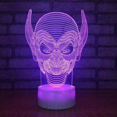 China new novelty special gift item  Crackle base 3D acrylic led small night light, small led table lamp  with 7 colors for sale