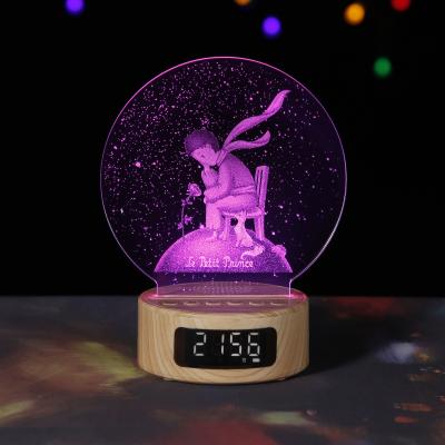 China 2018 Exclusively multifunctional 3D BT speaker light the little prince art atmosphere lamp 3D engraving  night light for sale