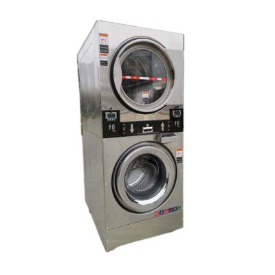 China Washing And Drying Clothes Coin Or PCB Stacked Washer Dryer Pile Washing Machines For Laundry for sale