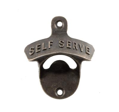 China Viable Hot Sale Vintage Zinc Alloy Bottle Opener Self Serve Bottle Opener Wall Mount Beer Bottle Opener for sale