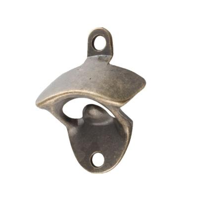 China Viable Hot Sale Vintage Wall Mount Bottle Opener Zinc Alloy Black Bronze Bottle Opener for sale