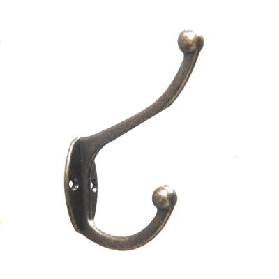 China Stocked Wooden Zinc Alloyed Bronze Robe Hook Metal Vintage Ball Head Coat Hook for sale