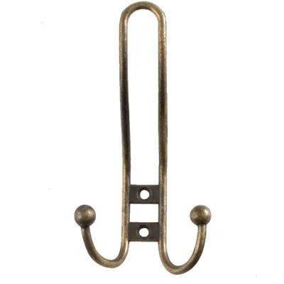 China Wooden Zinc Alloy Bronze Robe Long Robe Metal Application Salon Hook Long Metal Vintage Coat Hook Stocked for sale