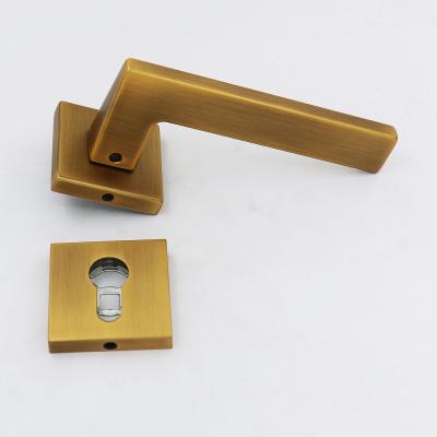 China Modern Interior Square Structure Exquisite Workmanship Main Zinc Alloy Door Handle Lock for sale