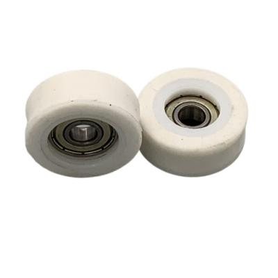 China Supplied with outstanding white plastic bearings 608ZZ quality 8.0*35*14.5 nylon plastic buggy wheel pulley with bearing for sale