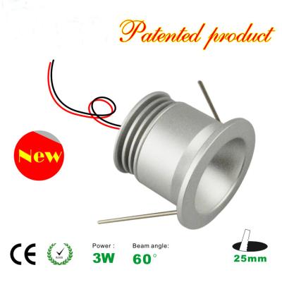 China 3W LED Light Recessed Mini LED Downlights decorate wall panel spotlight 25mm hole size for sale