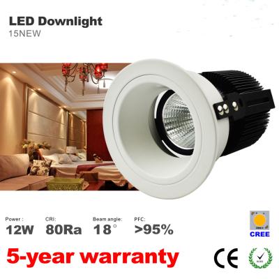 China 10W 12W LED Downlight Recessed Ceiling light  Spotlight 75mm hole CREE COB LED light for sale