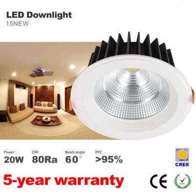 China Dimmable 20W LED Downlight CREE COB LED Bulb 60 degree beam angle LED Down light for sale