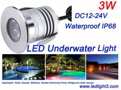 China 3W CREE XBD Led Underwater Light IP68 Waterproof DC12-24V Swimming Pool Fountain Landscaping lighting for sale