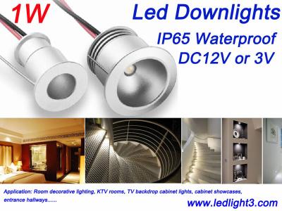 China 1W Mini LED Down Light DC12 or DC3V Epistar COB IP65 Waterproof showcase lighting 5 years warranty for sale