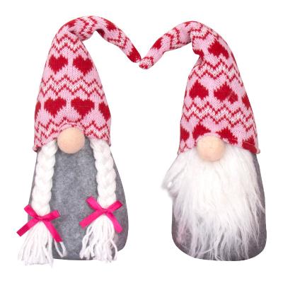 China Polyester grade material first-class valentines led luminous valentine gnomes plush dolls Valentine's Day doll Christmas decoration supplies for sale