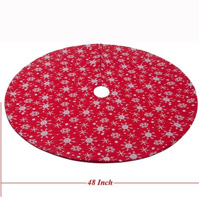 China Polyester Yarn Latest Design Tree Decoration Ornaments Flooring Christmas Treeskirt Covering for sale