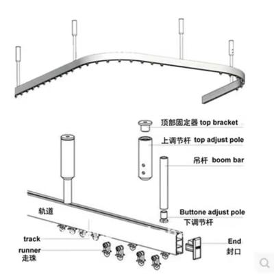 China Popular Aluminum Room Divider Hospital Curtain Track For Hospital Bed Hospital Track Accessory for sale