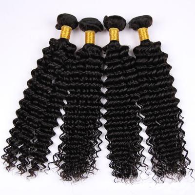 China 100% Natural Deep Wave Highknight Bundle Hair Vendors 10-40 Inches Deep Wave Cheap Brazilian Hair Bundles Natural Color for sale