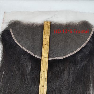 China Brazilian Virgin Hair Frontal13*6 Silky Straight Wave Virgin Brazilian Hair Cuticle Aligned Brazilian Human Hair Bundles With Lace Closure 13*6 HD Headband for sale