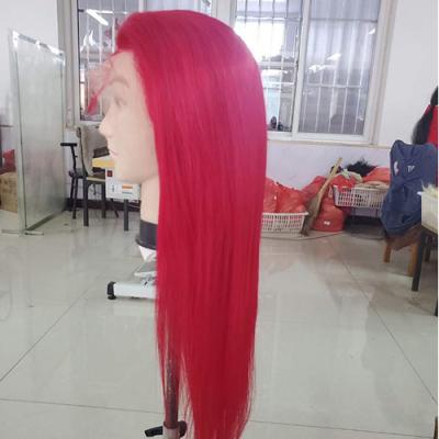 China Hot Selling Pink Orange Red Yellow Green Raw Straight Virgin Human Hair Lace Front Lace Front Color New Products New Products Highknight Colorful Wig for sale