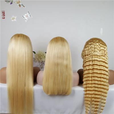 China 100% Silky Straight Wave Hair 613 Cuticle Aligned Bob Wig 40inch Deep Wave 13*4 13*6 Blonde Hair Lace Front Wig 40inch for sale