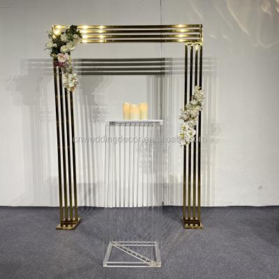 China Event Decoration Arch Wedding Backdrop Stainless Steel Flower Balloon Stand Backdrop for sale