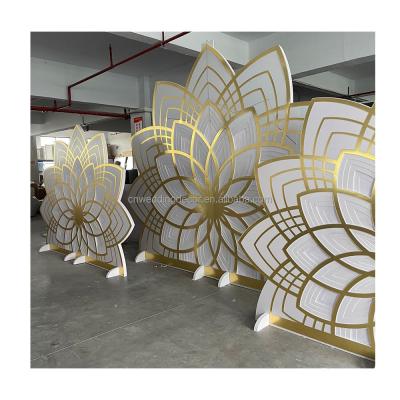 China Modern Porcelain Acrylic 3 Pcs Flower Acrylic Curved Backdrop Lotus Flower Backdrop Decoration for sale