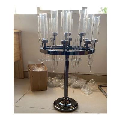 China Classical Wedding Events Decor Party Decor Aisle Table Centerpiece Metal Candelabra Holder Wedding Couples Shower Bridal Shower Idea for sale