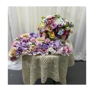 China Beautiful Romantic Silk Flowers Flower Panel Flower Ball Centerpiece Flower For Wedding Party Events Home Decoration for sale