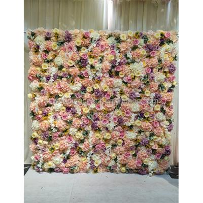 China Custom High Quality Decorative Silk Flower Artificial Flower Wall Romantic Silk Flowers For Backdrop Decoration for sale