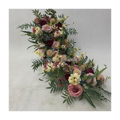 China Romantic Silk Flowers Newly Frame Floral Arch Floral Wedding Flower Panel For Sale for sale