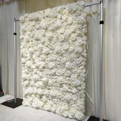 China Romantic Silk Flowers Artificial Flower Elegant Pure White Wall For Wedding Party Events Photograph Backdrop Decoration for sale