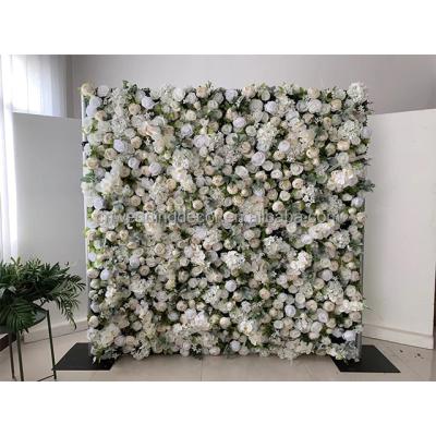 China High Quality Romantic Silk Flowers Hot Selling Artificial Flower Panel Flower Wall For Wedding Decoration for sale