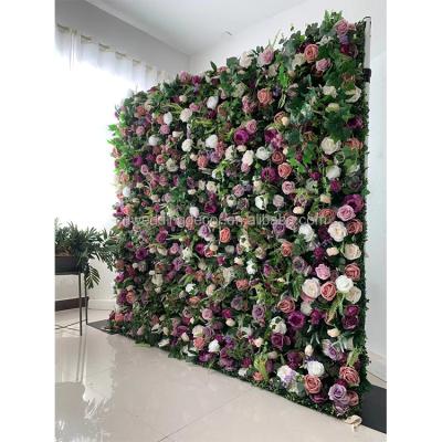 China 2021 New Romantic Silk Flowers Personalized Artificial Flower Wall For Wedding Party Events Photograph Backdrop Decoration for sale