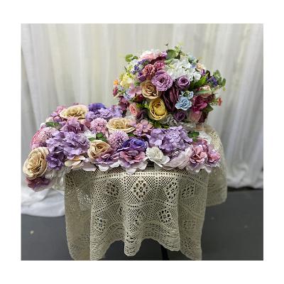 China Fashional Artificial Flowers Custom Artificial Flower Panel Centerpiece Flower Backdrop Delicate Flower for sale