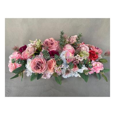 China Newly American Artificial Flower Floral Panel Flower Runner Wedding Backdrop Wedding Decoration for sale