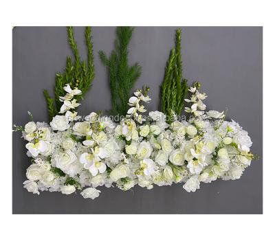 China American White Elegant Artificial Flower Plant Flower Runner Wedding Centerpiece Wedding Backdrop for sale