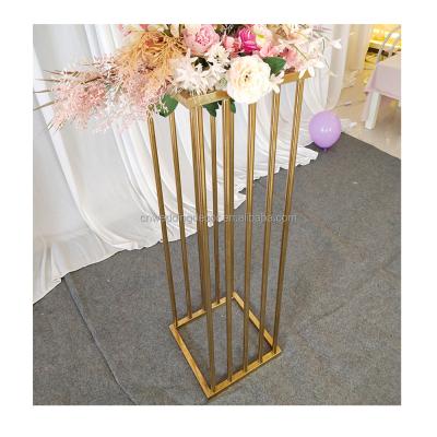 China High Quality European Gold Wedding Road Leader Flower Frame Flower Stand for Wedding Party Events Decorations for sale