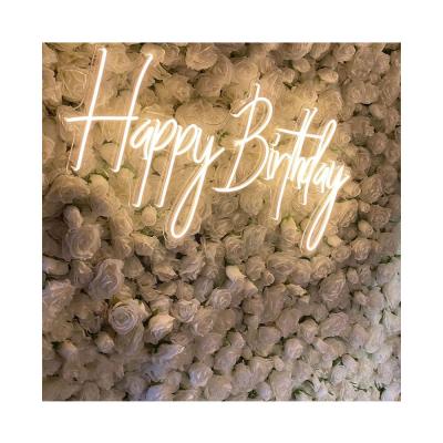 China Eco-Friendly Wedding Neon Sign Light Happy Birthday Neon Led Light For Wedding Flower Backdrop for sale