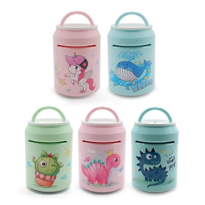 China Sounding Fingerprint money storage machine Cartoon portable piggy bank can store the password to unlock the simulated for sale